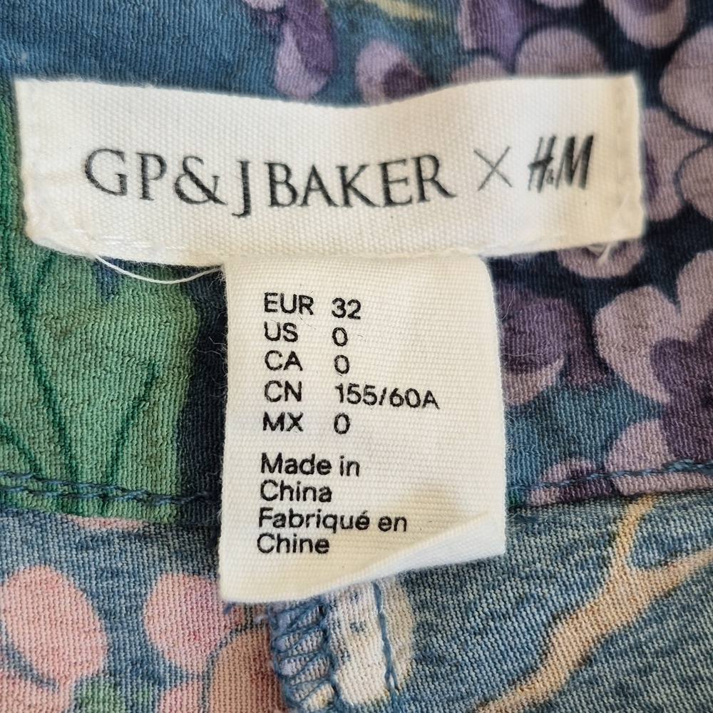 Stunning H&M x GP J Baker floral wide leg trousers GORGEOUS! Sz O - Picture 8 of 9